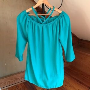 🌸5/$30🌸 Teal Off-the-Shoulder Top EUC